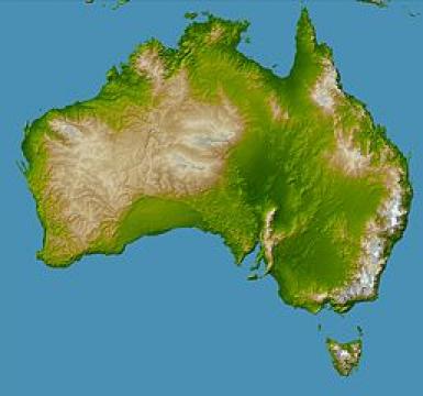 Topographische Karte Australiens Bild: Topographische Karte Australiens