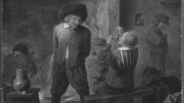 Adriaen Brouwer (1605/06-1638), (Nachahmer) - Bauern am Kaminfeuer Bild: Adriaen Brouwer (1605/06-1638), (Nachahmer) - Bauern am Kaminfeuer
