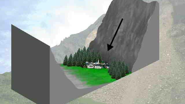 Ablauf eines Bergsturzes (1) Bild: Ablauf eines Bergsturzes (1)