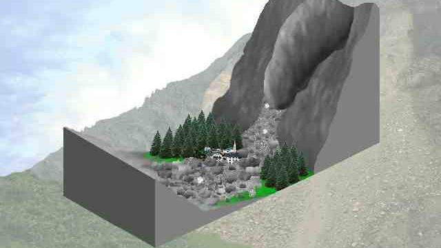 Ablauf eines Bergsturzes (2) Bild: Ablauf eines Bergsturzes (2)